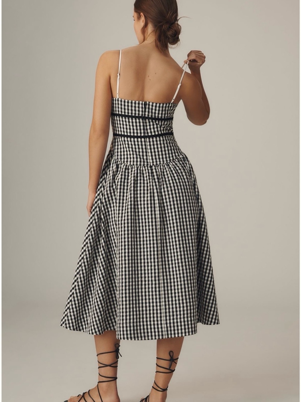 For Love & Lemons Black and White Gingham Midi Dress - Picture 8 of 8
